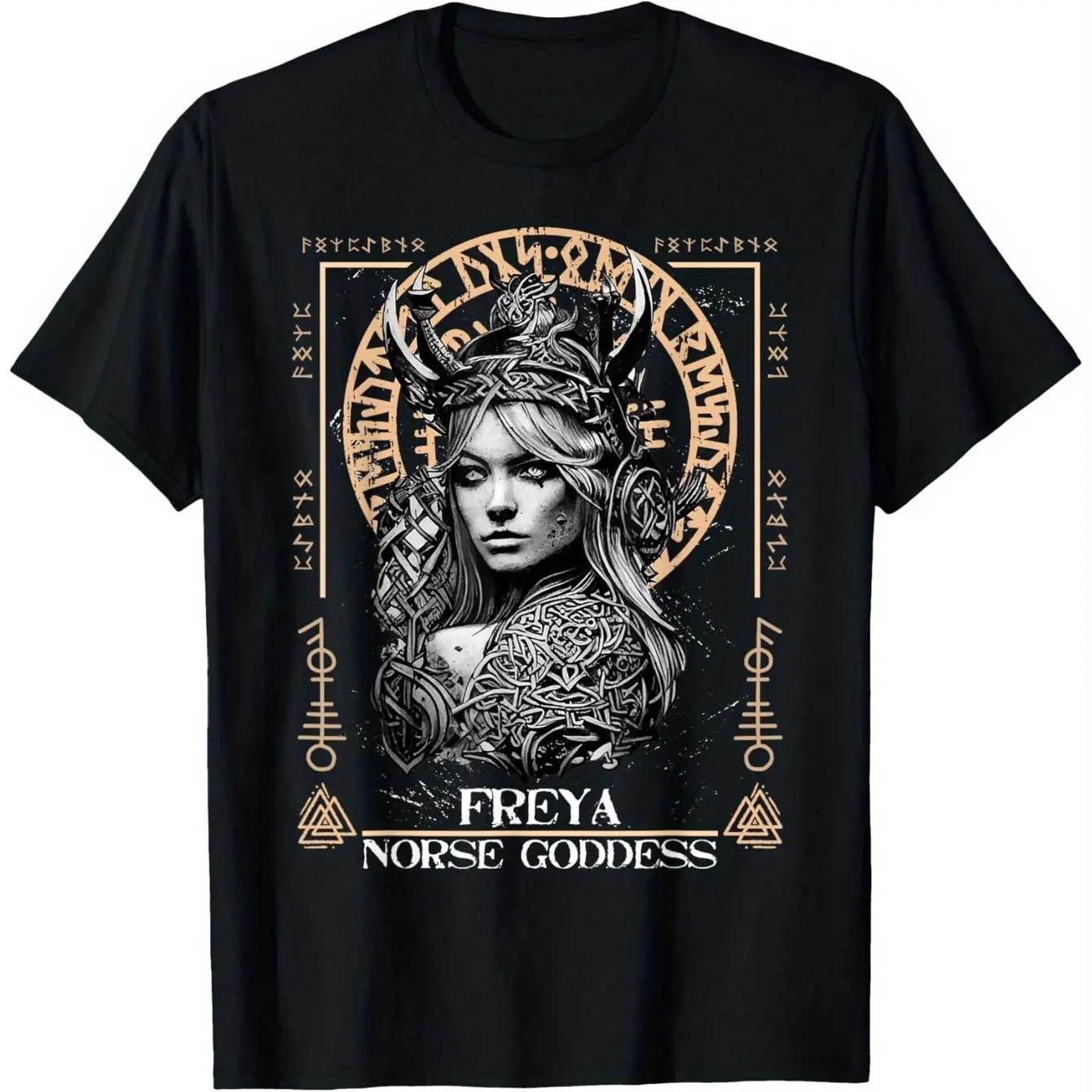 Norse Goddess Viking Mythology Graphic Tee Breathable Cotton Crewneck TShirt for Unisex S