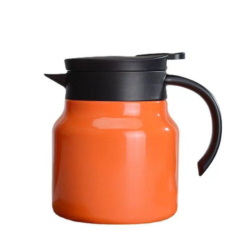 316 Stainless Steel Tea Brewing Pot, Large Capacity Thermos Cup, Coffee Pot, Household Brewing Kettle, Gift Water Kettle 800mL Orange color