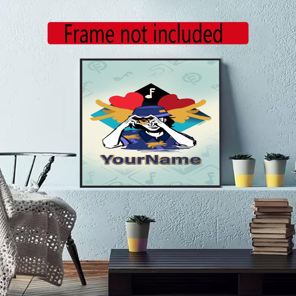 Incredibox Customize Your Name Diamond Painting Round Diamond Diy Frameless Holiday Artwork Suitable For Home Office Wall Decoration