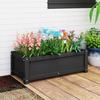 HDPE Raised Planter Box Outdoor Rot-Resistant and Non-Cracking Rectangle Planter 29.5 x 14.4 x 9.8 in Black with Drainage Holes