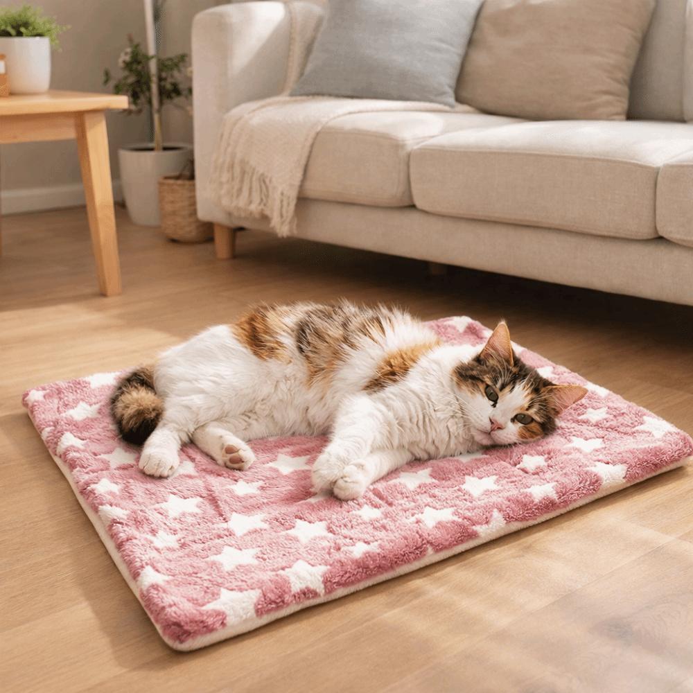 Warm Pet Sleeping Mat Star Pattern Warm Pet Pads Skin-friendly Pet Bed Pad  for Cats and Dogs
