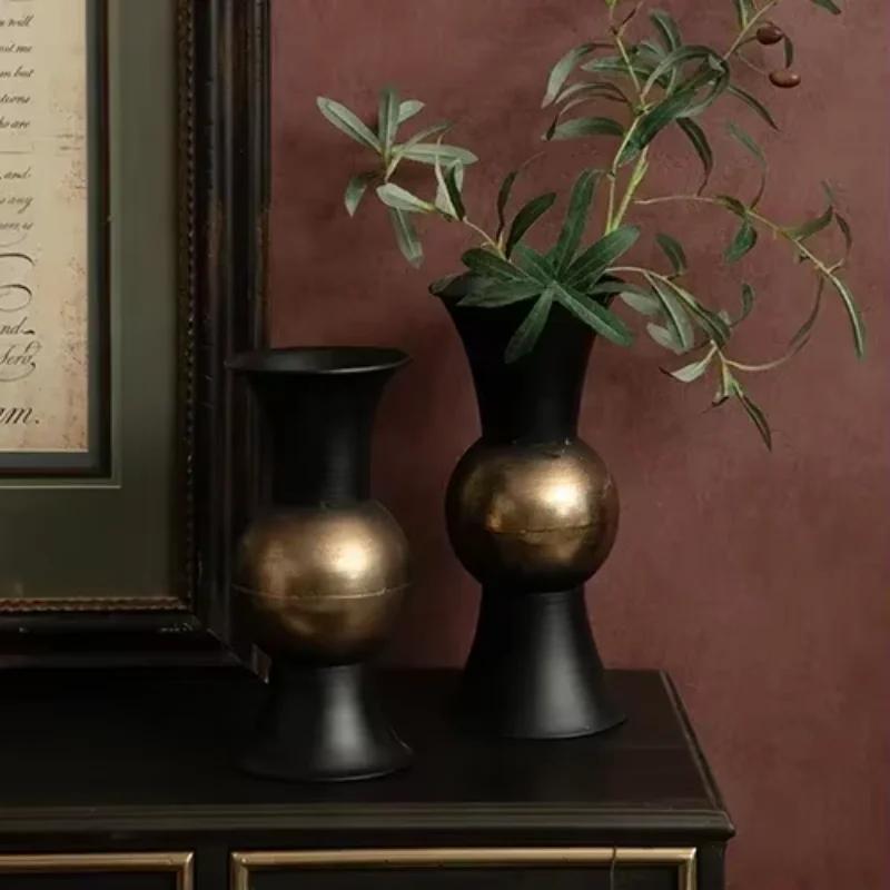 Metal Ironwork Planters Flower Arrangement Home Decoration Vases Living Room Retro Style Make Old Flower Pot Ornaments