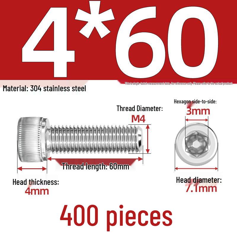 304 Stainless Steel Hex Socket Head Cap Screws, M2-M10, Extended Length