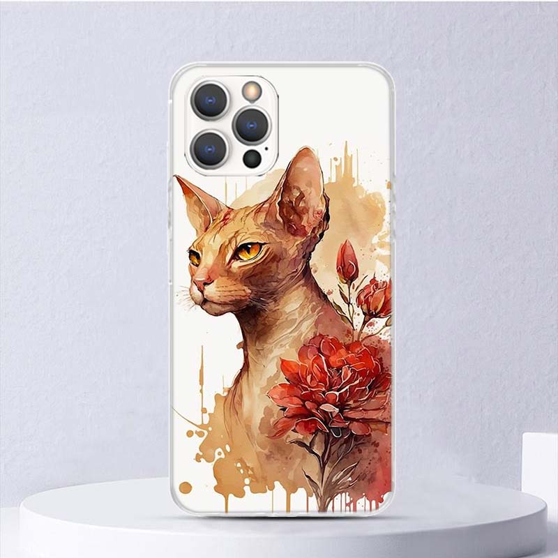 Lavaza Sphynx Sphinx Cat Soft Case For iPhone 16 17 Air 16E 15 Plus 11 12 13 Mini 14 Pro Max Phone Cover Apple 7 8 SE Coque Fund