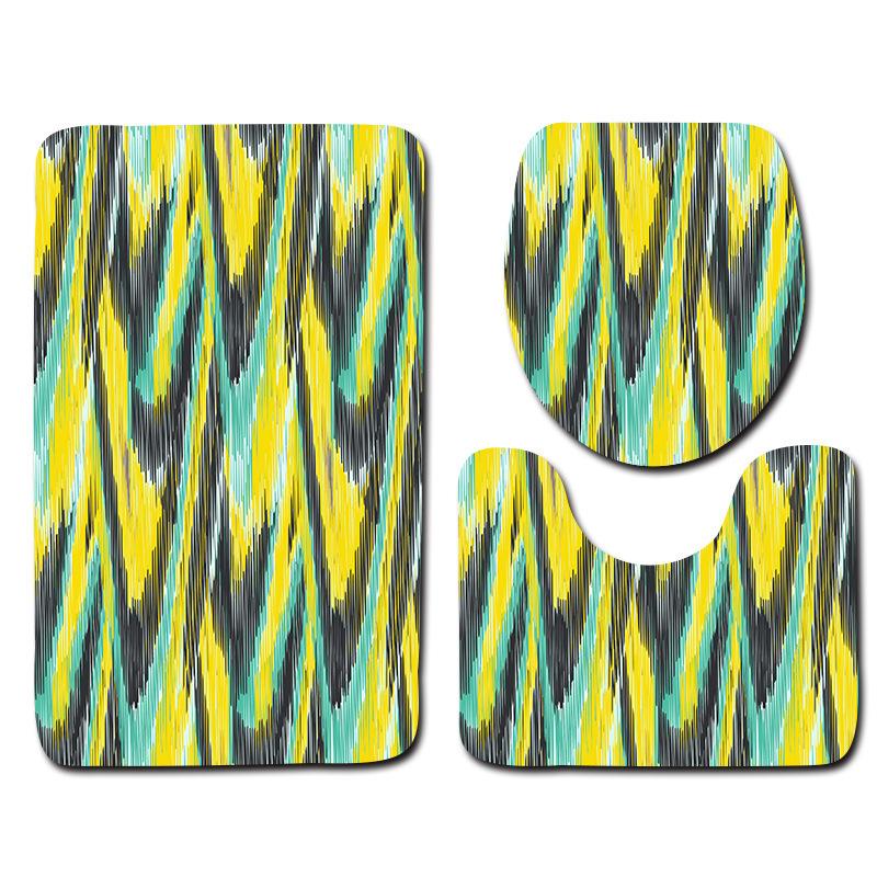 Toilet Floor Mat Three-Piece Bathroom 3-Piece Carpet Doormat Mat