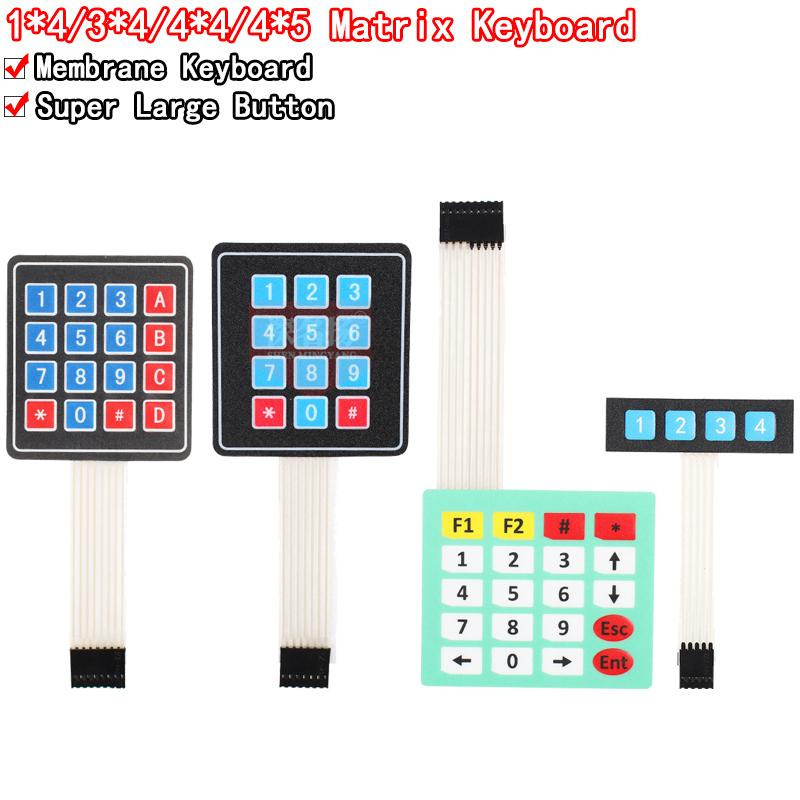 4 12 16 20 Key Button Membrane Switch 1x4 3x4 4x4 4x5 Keys Matrix Array Keyboard Keypad Control Panel DIY Kit For Arduino