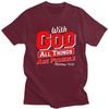 Male With God All Things Are Possible T Shirt Streetwear Short Sleeves Pure Cotton Colthing Casual Design Graphic Tee Tops