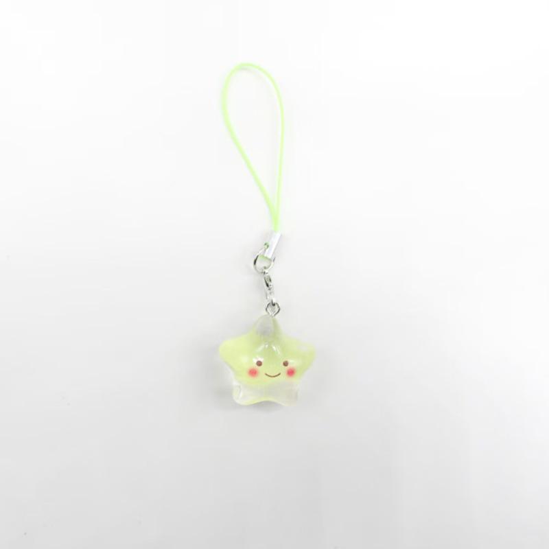 Creative Luminous Smiling Star Phone Lanyard & Cheerful Cartoon Keychain