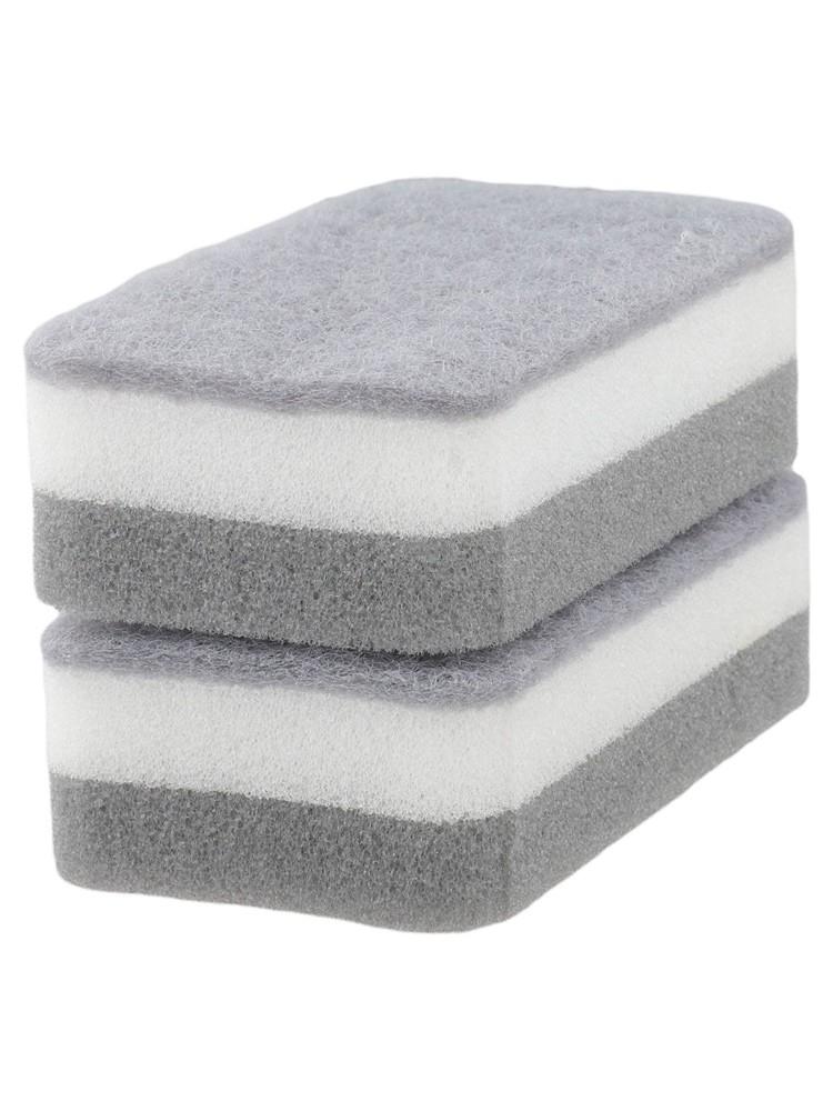 High Density Sponge 11 7 3 5cm Grey White for Easy For Kitchen Cleaning