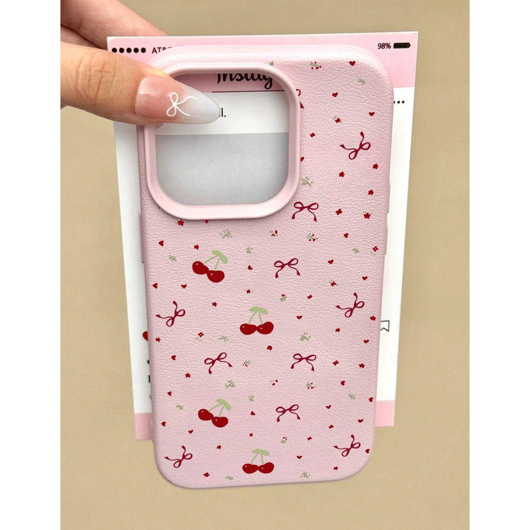 

Cherry Bow Silicone Phone Case for Apple 15 Pro, 14 Pro Max, 13, 12, 11, XR, and 8 Plus Apple 17 Air
