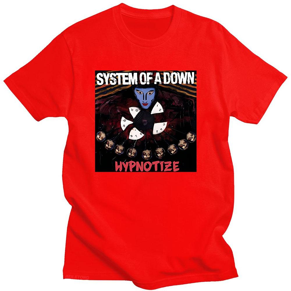 

System of A Down T Shirt Short Sleeve Vintage Fashion Aesthetic Tee-shirt Summer O-neck Cotton Tshirt Ropa Mujer Comic Clothing XXL красный