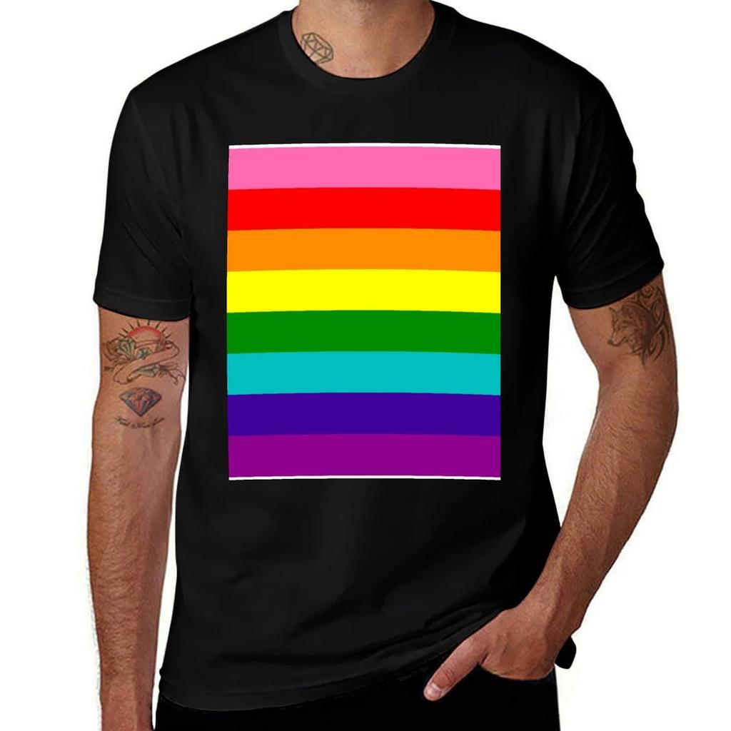 1977 Gay Pride Flag TShirt Casual Loose Fit Short Sleeve TShirt