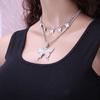 Vintage Geometric Multilayer Necklace With Alloy Pendant For Stylish Women