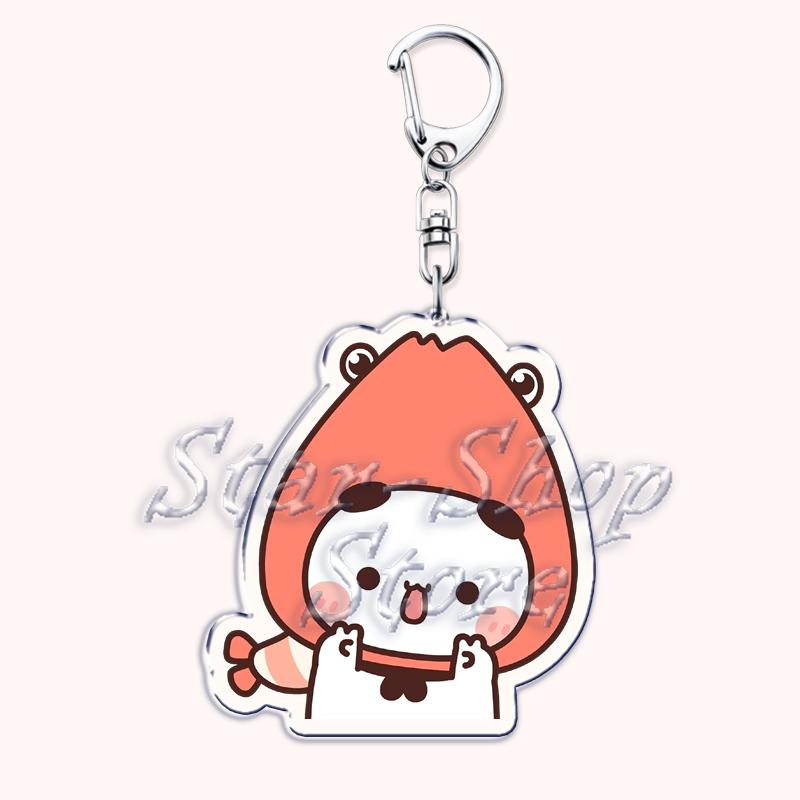 Cute Bubu Love Dudu Yier Keychains Couple Bear Panda Keyrings for Accessories Bag Pendant Key Chain Jewelry Fans Lovers Gifts