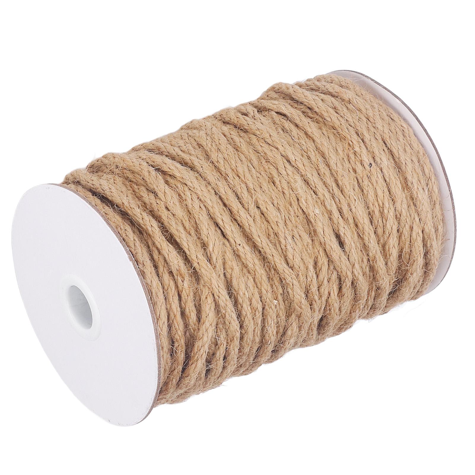 

1 Roll 6mm 4 Strand Rope Fiber Hemp Rope Multipurpose Twisted Rope for DIY Crafts Home Decorating 50 Meter