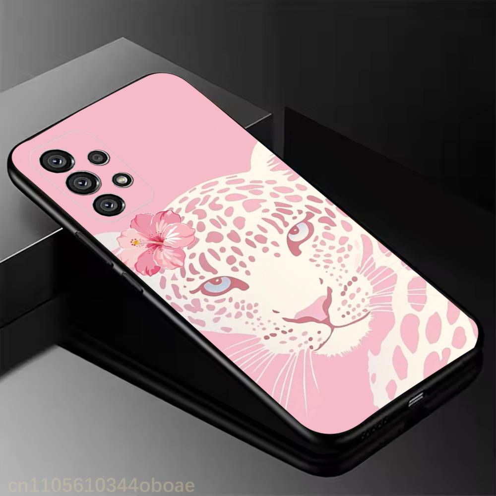 Fashion Leopard Print Phone Case For Samsung Galaxy A13,21s,22,31,32,52,53,71,80,A91 Soft Black Shell