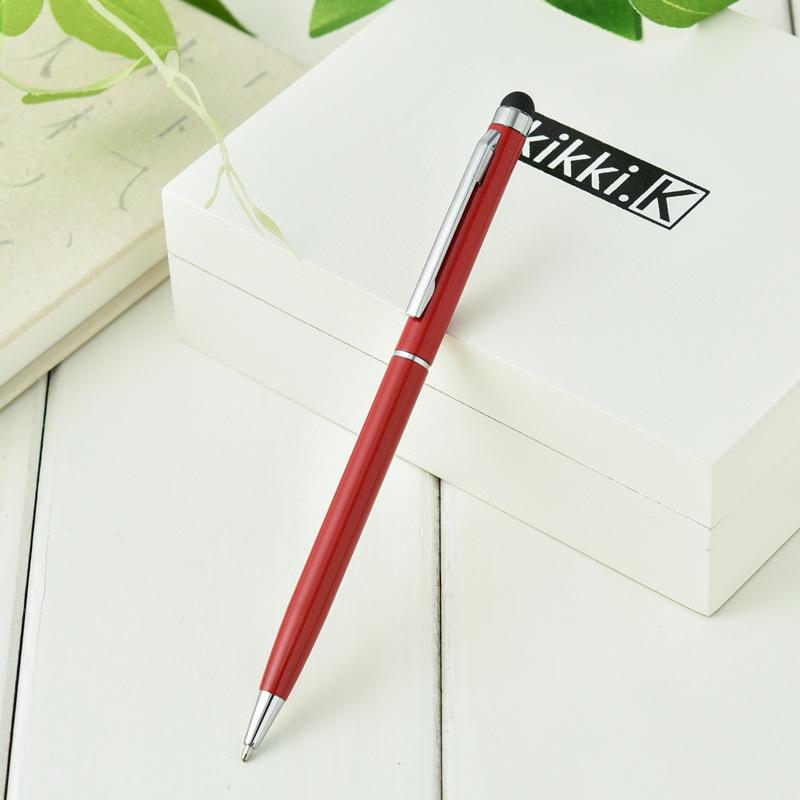 Colorful Metal Rotating Ballpoint Pen Small Coats Capacitive Pen, Tablet Computer Stylus Ipad Touch Pen красный