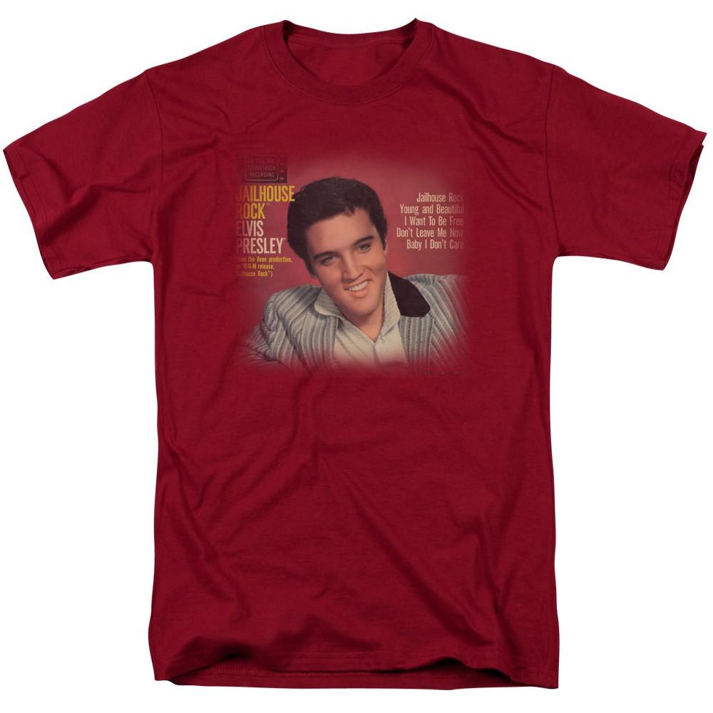 Elvis Presley - Jailhouse Rock 45 - Adult Unisex Short Sleeve T-Shirt - Red 2XL