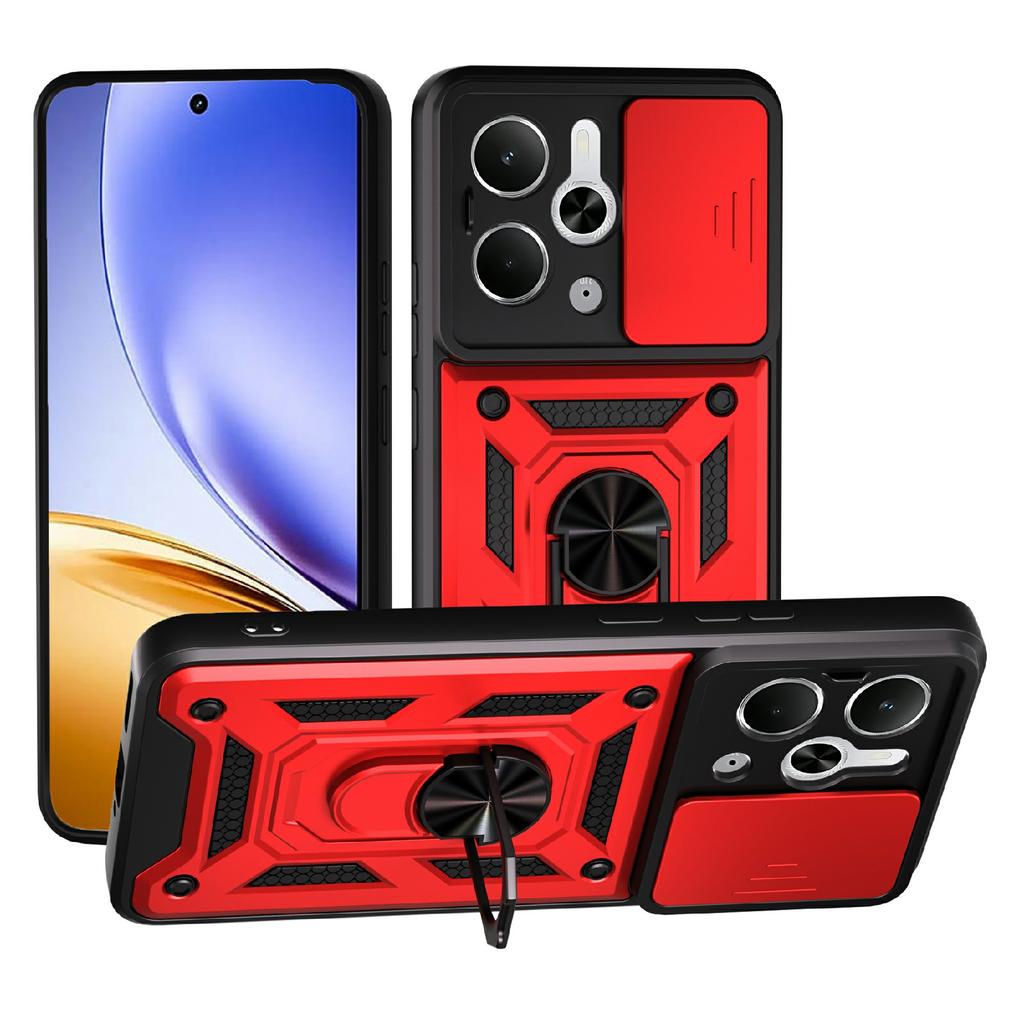For Realme P3 5G/14 5G Case with Slide Camera Lid PC + TPU Kickstand Phone Cover