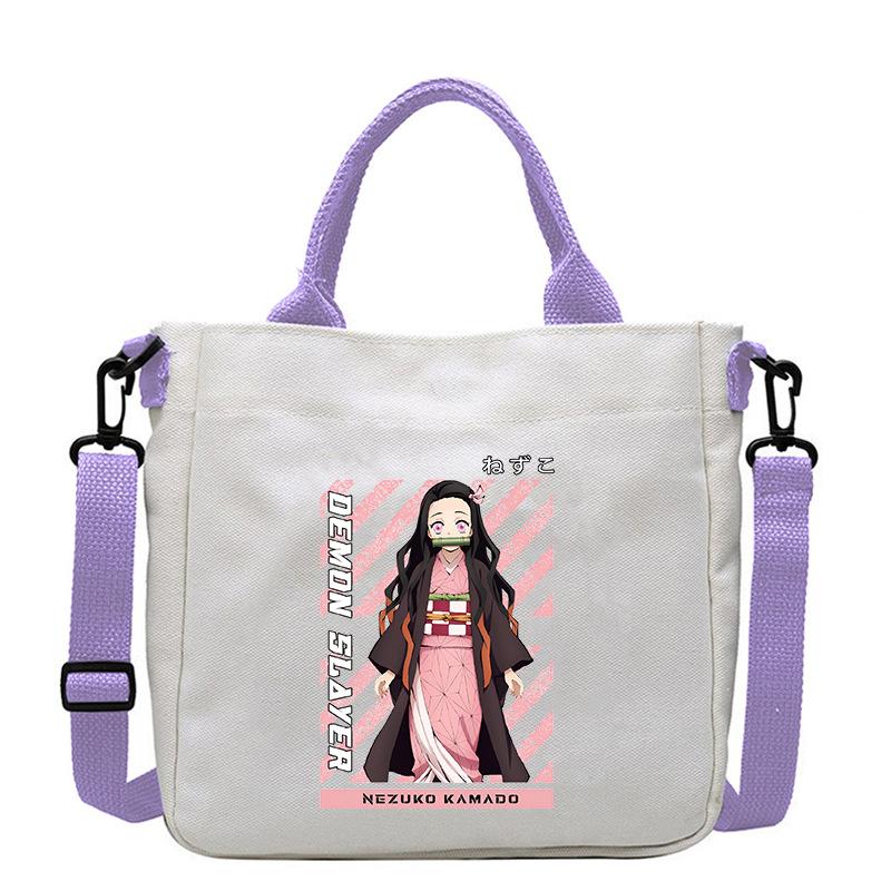 Borsa in Tela Stampata Crossbody Borsa a Mano Borsa a Spalla Fumetti Manga Giapponesi Nezuko Kamado Demon Slayer 7552