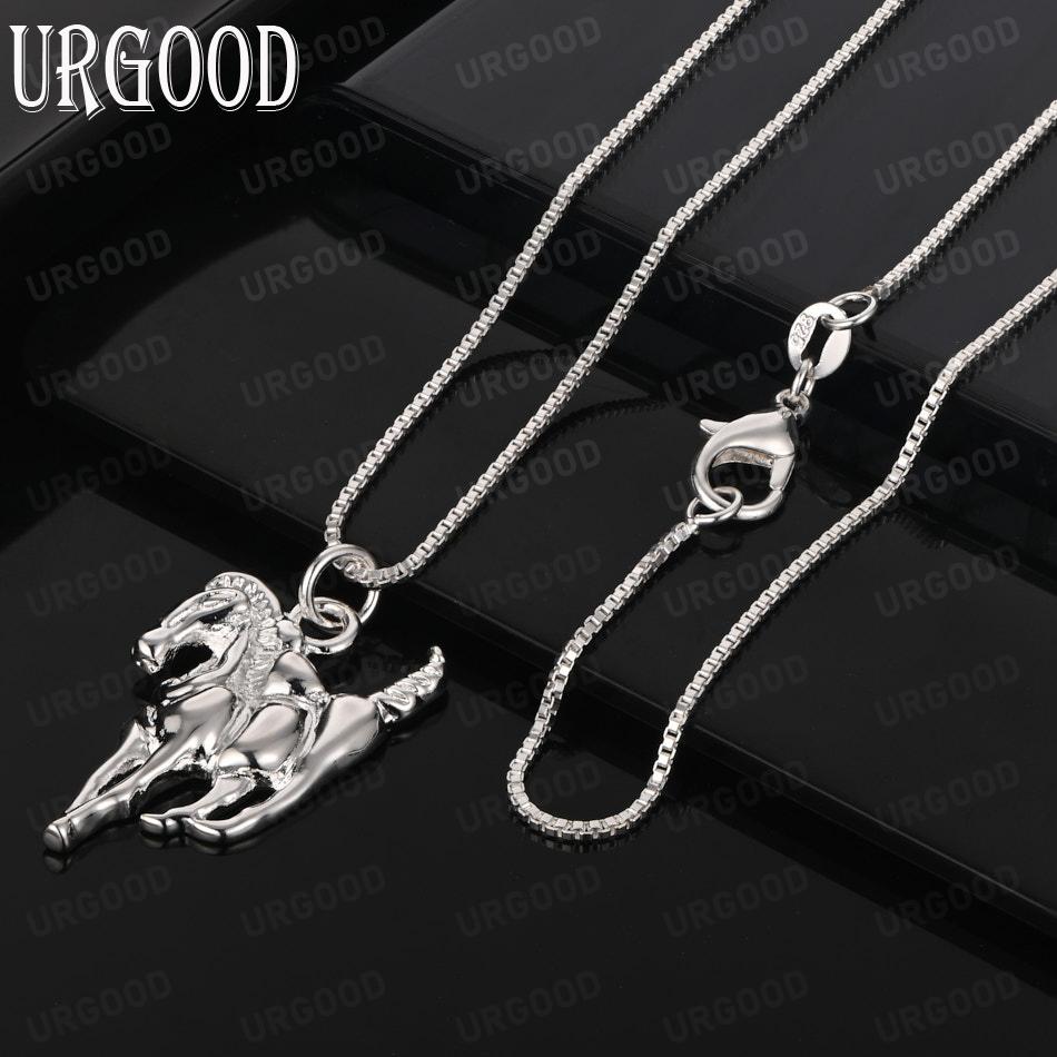 925 Sterling Silver Fashion Jewelry Horse Pendant Necklace Wedding Gift