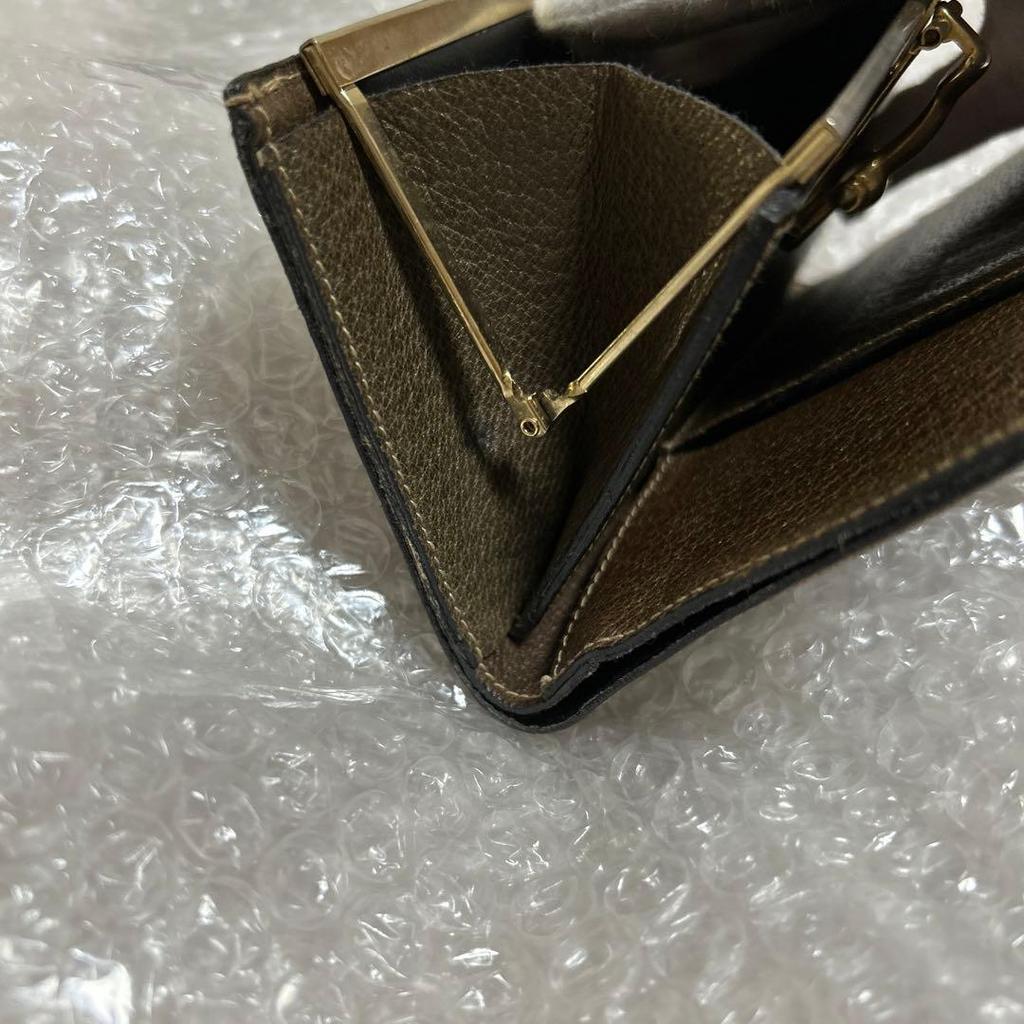 Used GUCCI Old Gucci Sherry Line Vintage Clasp Bi-fold Wallet
