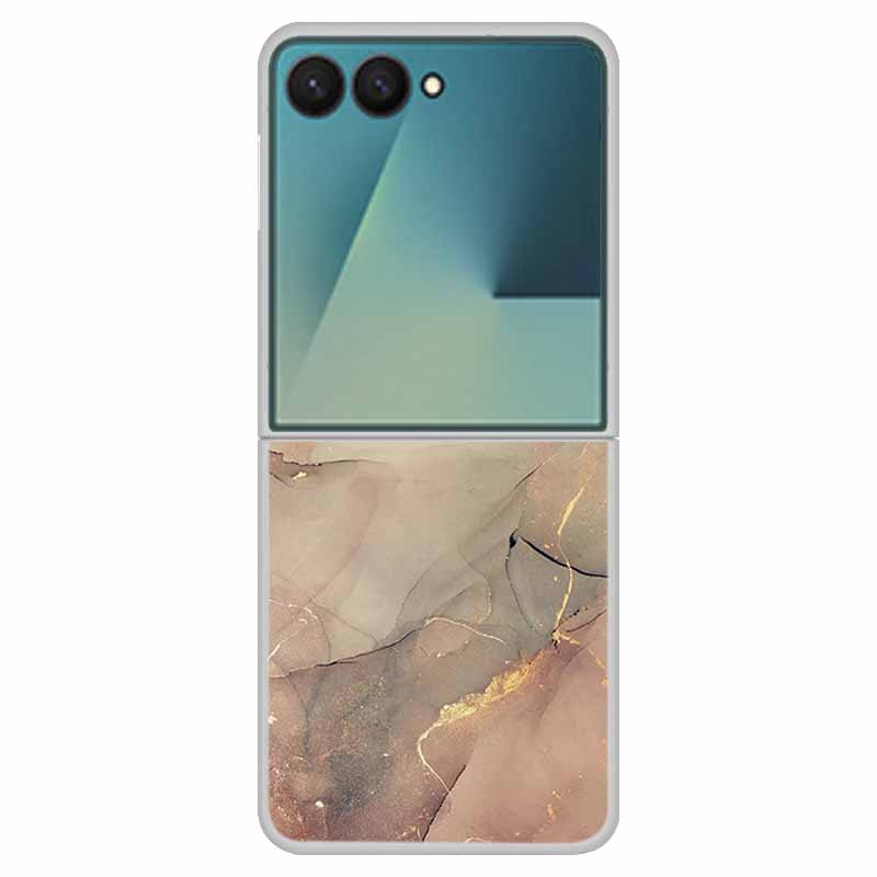 Funda For SAMSUNG Z Flip 7 Cases Marble Clear Hard PC Phone Back Cover for Galaxy Z Flip7 5G Back Cover ZFlip7 Transparent Shell