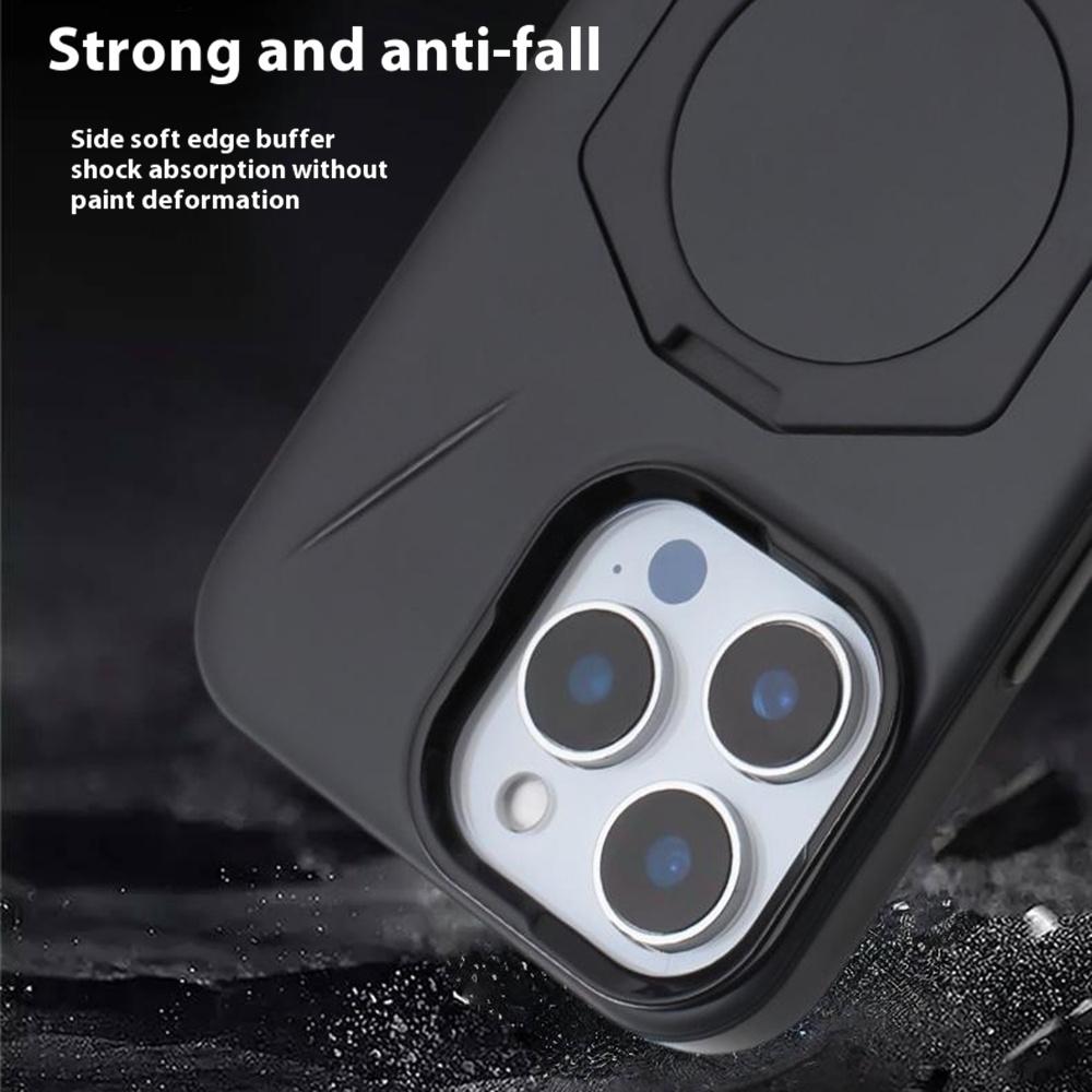 For iPhone 16 Pro Max Magnetic Case TPU + PC Kickstand Phone Cover