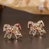 1 Pair Ear Jewelry Gold Plated Anti-rust Jewelry Gift Shiny Bowknot Ear Clips for Clubs