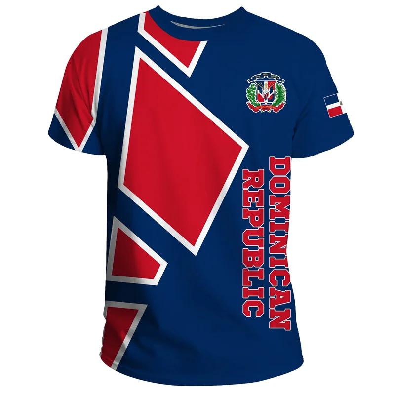 Dominican Republic Flag 3D Print T-Shirt Men's Quick Dry Sports Jersey Baseball Football Soccer Fan Shirt Summer Outdoor Top