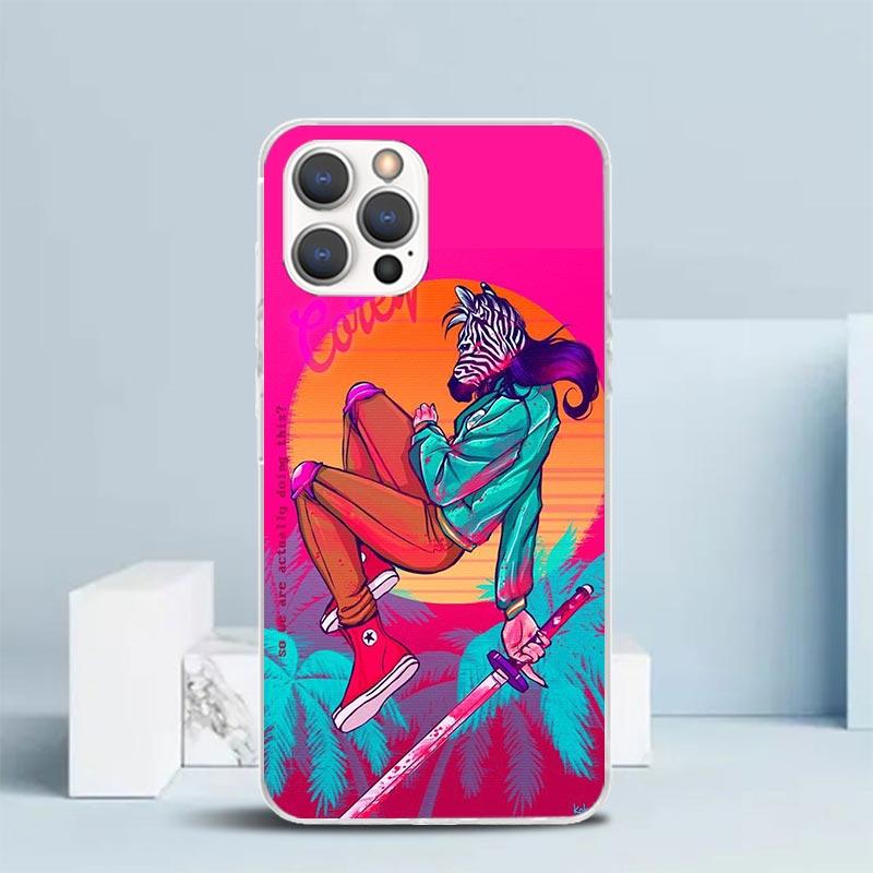 Game Hotline Miami Soft Cover for iPhone 16 17 Air 15 14 Pro Max 16E Phone Case 13 Mini 12 11 7 SE 8 Print Pattern Fit Cases 16