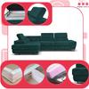 Corner Sofa, Foldable, F, Sleeping, Savio, Left, Family Furniture, Green, Corduroy