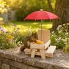 Baizihuahu Squirrel Feeder with Umbrella, Feeders for Outside, Picnic Table Feeder, Chipmunk Hold Corn, Corn Cob, Peanut Garden Yard Patio Tree Decor