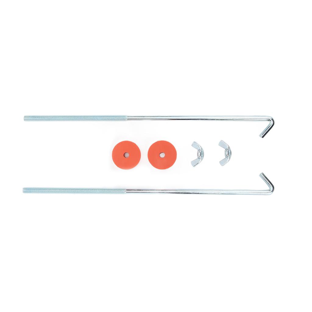 10in Chrome Battery Hold Down Kit with J Hook Bolts Washers Nuts Universal Automotive Accessories