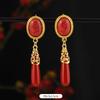 Xizang few earrings Nepal gold Tibetan style long earrings Tibetan women's earrings Tibetan clothing accessories