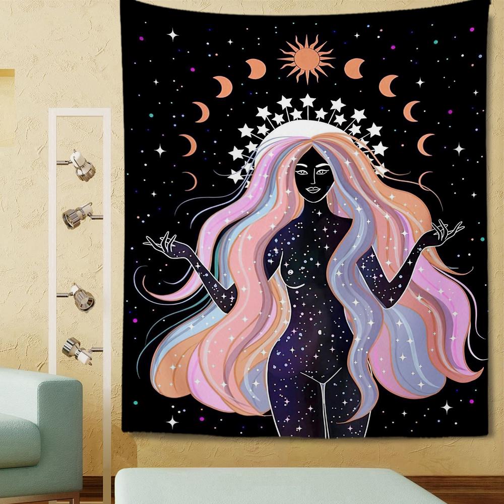 Indian girl tapestry mandala bohemian decoration lace hippie witchcraft divination custom your pattern