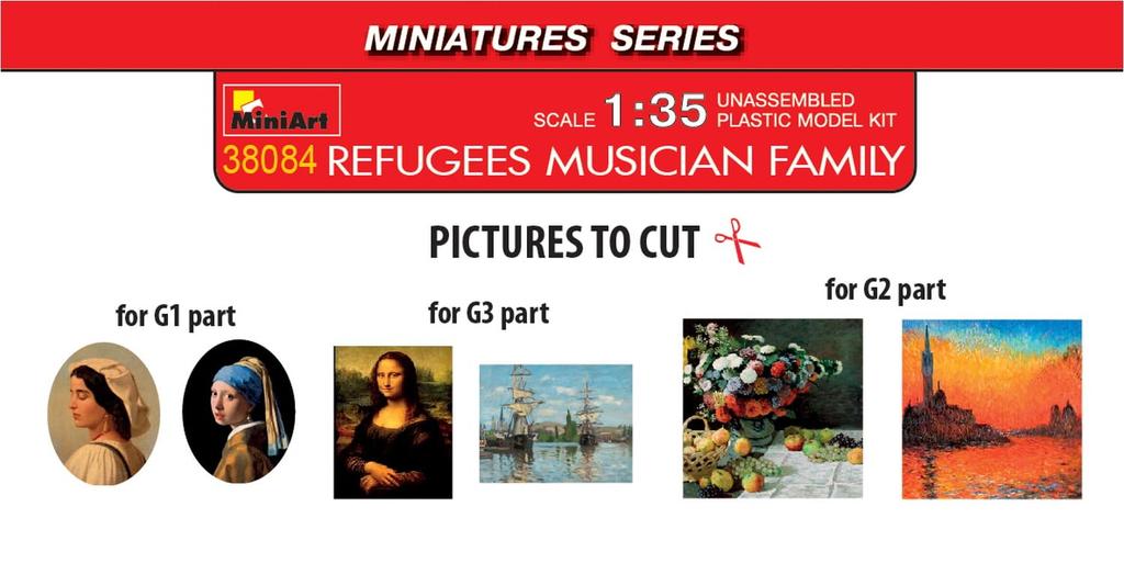 Miniart Refugee Musician Family Plastic Model MA38084 1/35