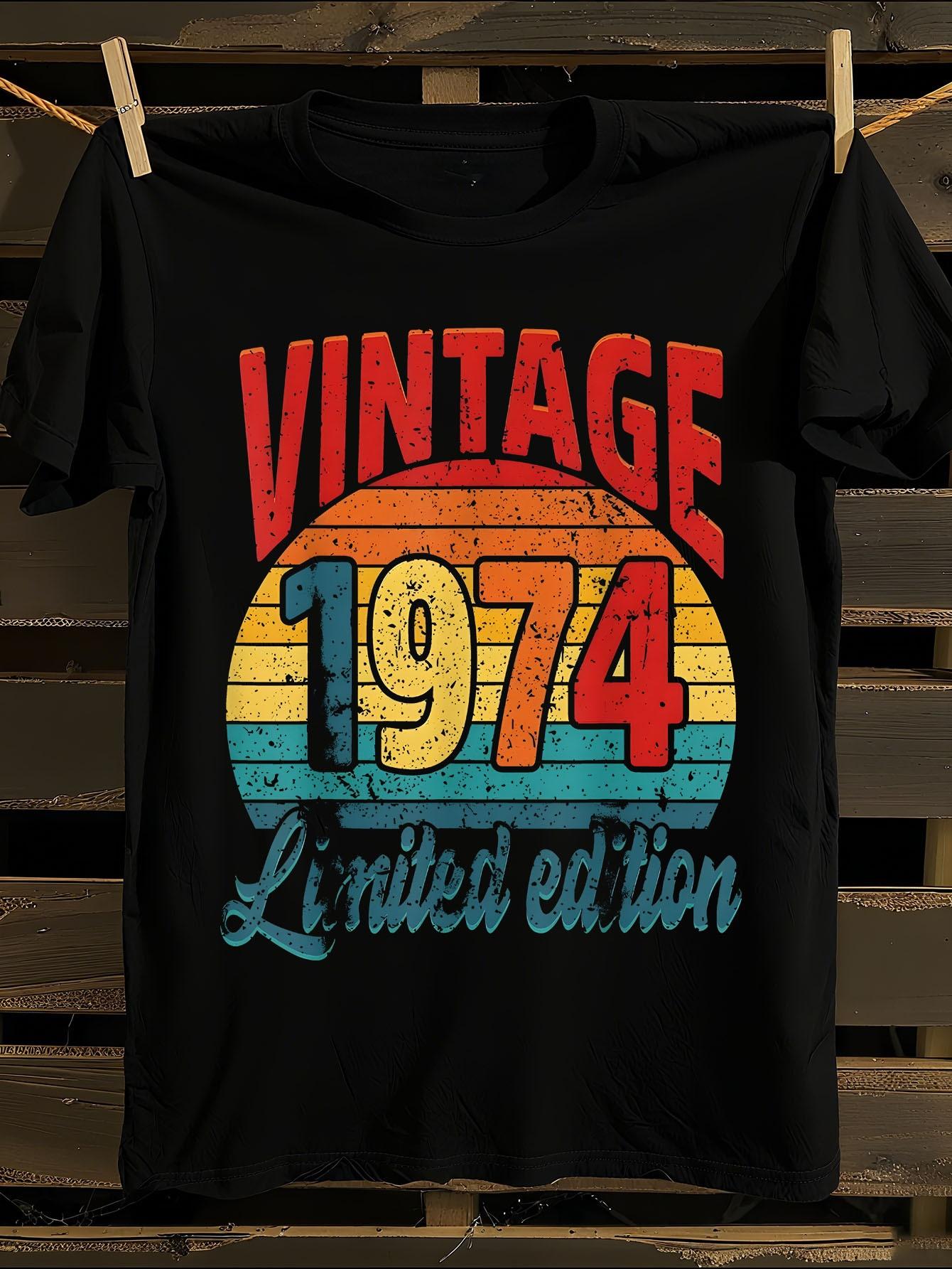 Vintage Tshirt Vintage 1974 Limited Edition Retro 70s Gra... L