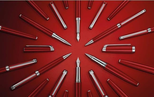 CARAN Leman Slim Rouge Carmine Ballpoint Officially Imported D'ACHE Pen, 4771-580,