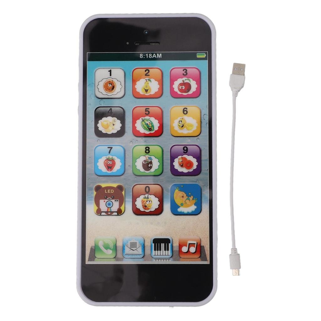 Smartphone de Juguete para Niños con Reproductor de Música Iluminación LED Colorida 8 Modos Teléfono Móvil Falso Pantalla Táctil