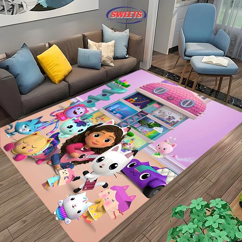 Covor Disney Gabbys Dollhouse, Covor pentru Living Dormitor, Covoraș Decorativ pentru Canapă Bucătărie, Covoraș de Ușă pentru Copii Antiderapant de Podea Durabil, Cadou