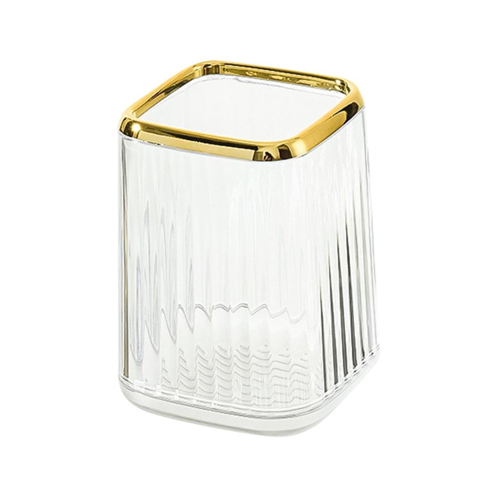 Pen Holder, White-collar  Desk Organizer, Makeup Brush Storage Holder, Rectangular Plastic Storage For Students