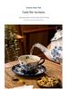 Tazza e Sottotazza da Caffè in Porcellana Cinese Retro Blu e Bianca Jialan - Regalo Ideale per la Festa dell'Insegnante