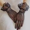Dívčí Lolita Lace Lace Rukavice Ženy Ceremony Etiketa Síťované Tenké rukavice Gotické Punk Sexy rukavice Černá Bílá Měkká Elastická