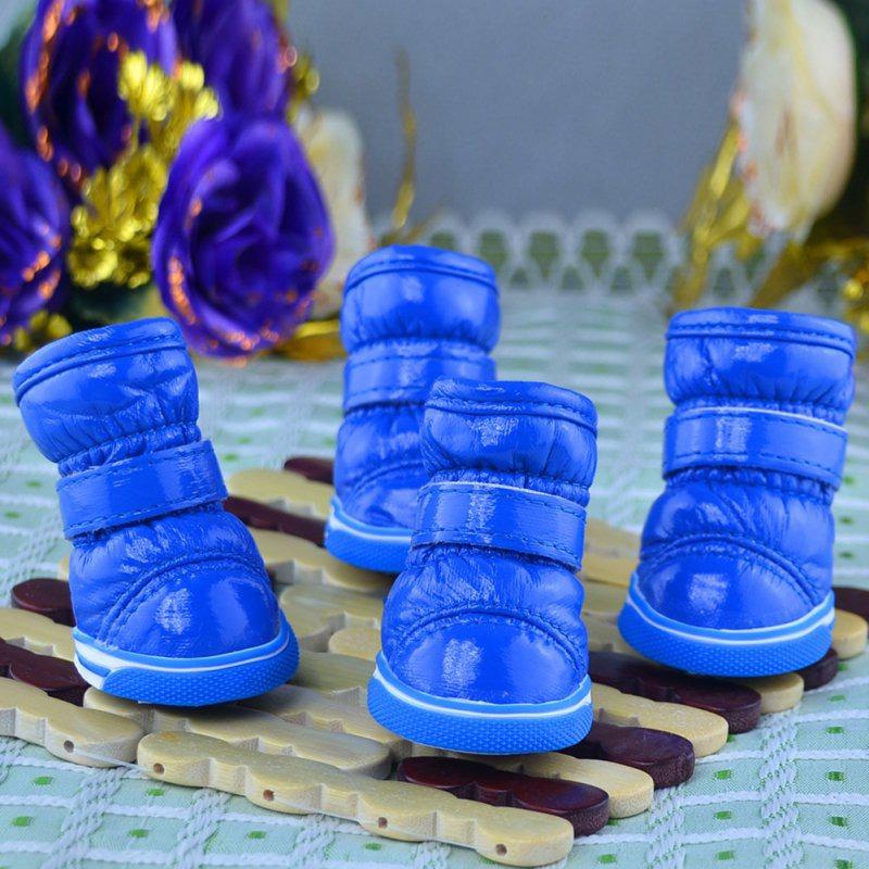 4Pcs/set Winter Pet Dog Shoes For Small Dogs Warm Fleece Puppy Pet Shoes Waterproof Dog Snow Boots Chihuahua Yorkie Shoes