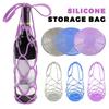 Folding Silicone Portable Red Wine Carrying Mesh Bag Breathable Mesh Storage Bag Hanging Storage Heat-Resistant Placemat