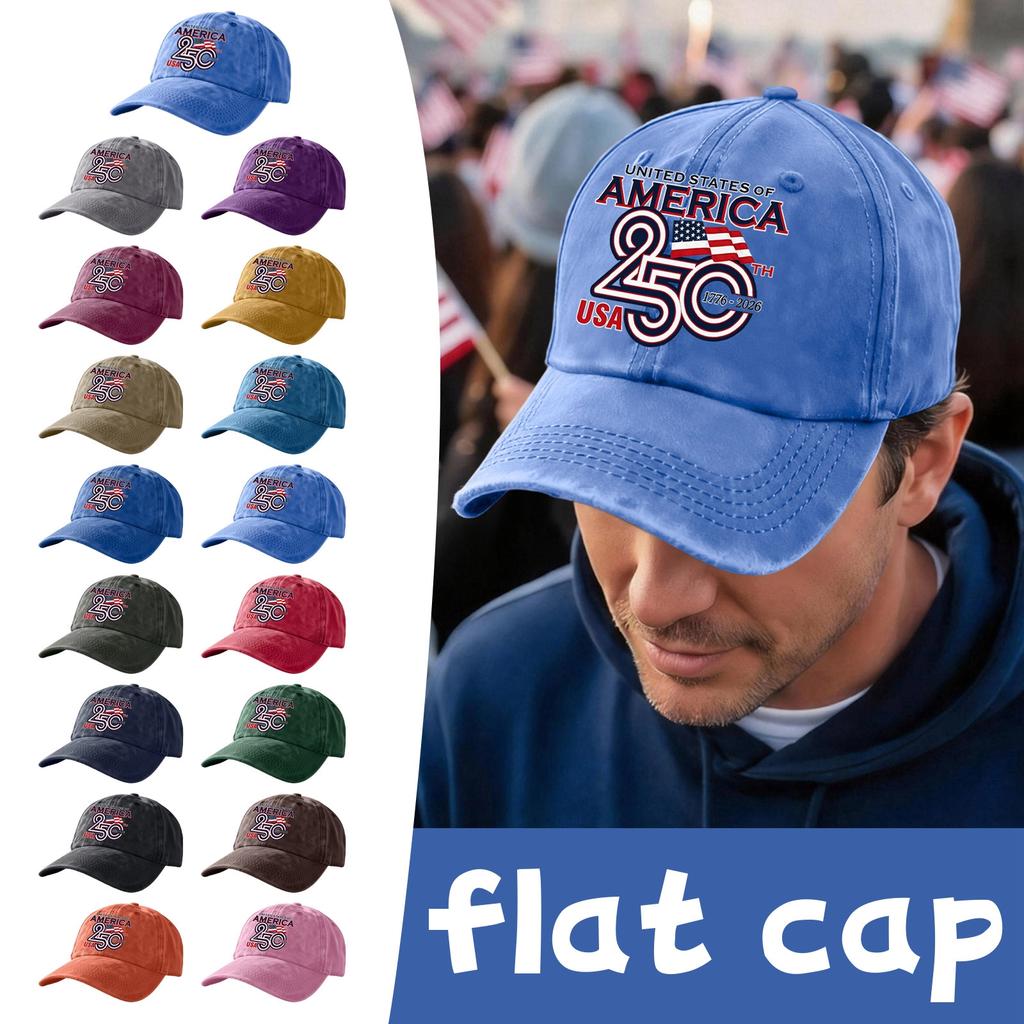 Men's and Women's Matching American 0th Anniversary Anniversary Embroidered Vintage Washed Baseball Cap