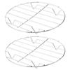 2 stuks Roestvrij Staal Barbecue Stand Roestbestendig Rond BBQ Rek voor Buiten Vlees Vis Groente Grillen Gereedschap