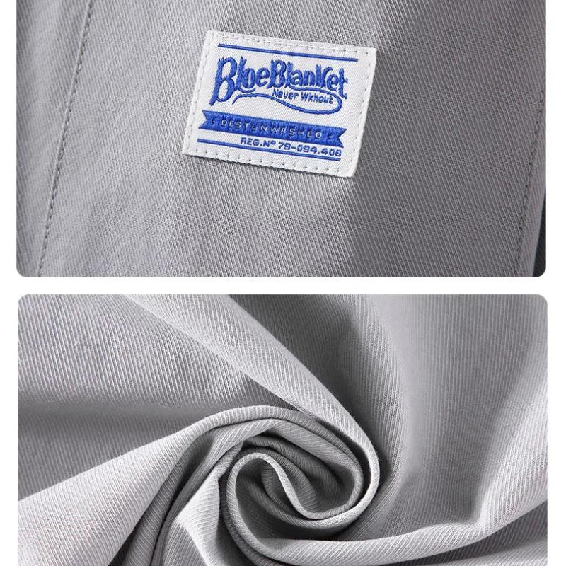 Japanese Style Cargo Long Sleeve Shirts for Men Spring/Autumn Youth Popular Pure Cotton Double Pocket Casual Shirt