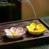 Mini 1PCS 5.5cm x 5.5cm x 1cm Incense Flat Bottom Censer Holder Ceramic Delicate Creative Portable Flower Incense Stick Holder